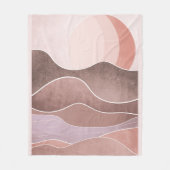 Boho Ästhetische Bergwelt Modernes Kunstwerk Fleecedecke (Vorderseite)