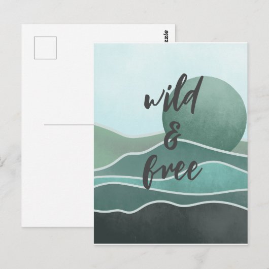 Boho ästhetische Collage Post Card 030 Postkarte (Vorne/Hinten)