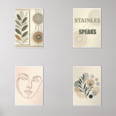 Boho ästhetische Wandrahmen Set - Minimales Print- (Vorderseite)