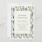Boho Ästhetische Wildblume Einladung (Vorderseite)