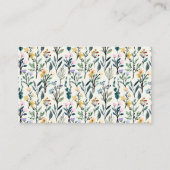 Boho Ästhetische Wildblume Watercolor Wedding RSVP Begleitkarte (Rückseite)