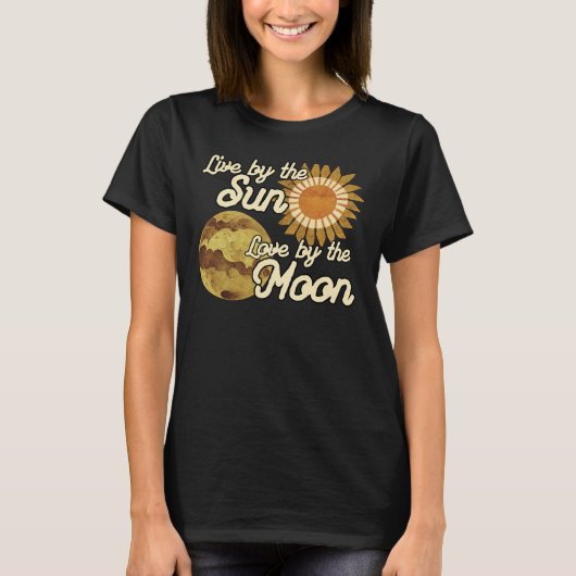 Boho Ästhetischer Sonnenmond T-Shirt (Vorderseite)