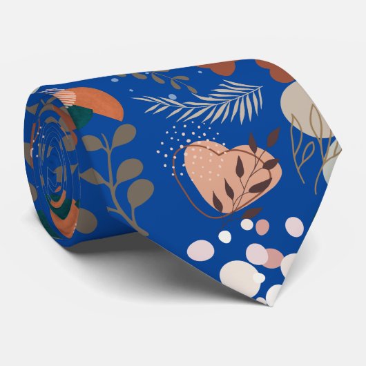 BOHO Ästhetisches Muster A10 Blue BG Krawatte (Gerollt)