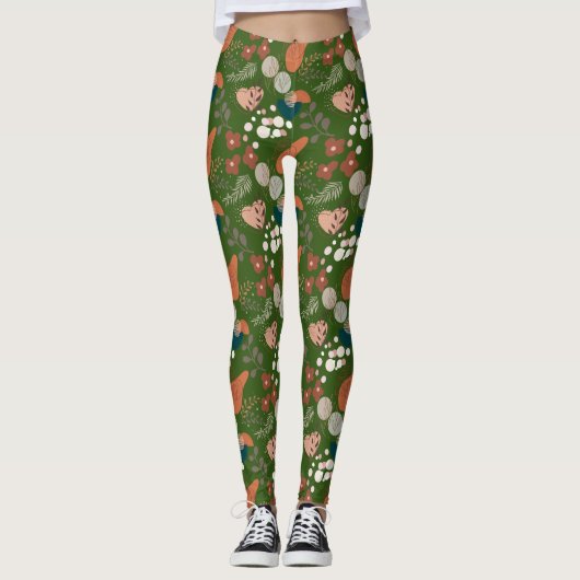 BOHO Ästhetisches Muster A10 D Green BG Leggings (Vorderseite)
