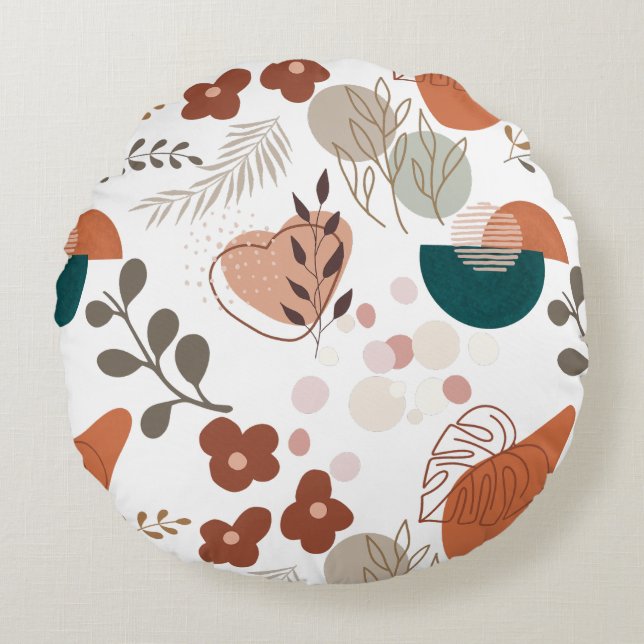 BOHO Ästhetisches Muster A10 Rundes Kissen (Vorderseite)
