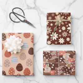 Boho Ästhetisches Osterthema Geschenkpapier Set