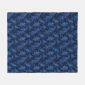 Boho-Astrologie-Tierkreiszeichen-Muster auf Blau Fleecedecke (Vorderseite (Horizontal))