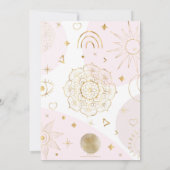 Boho Astrology Gold Celestial Pattern Einladung (Rückseite)