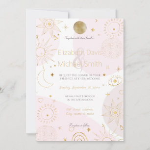 Boho Astrology Gold Celestial Pattern Einladung