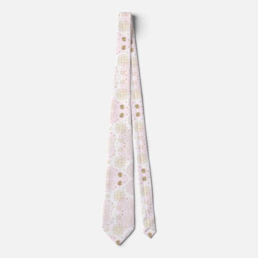 Boho Astrology Gold Celestial Pattern Krawatte (Vorderseite)