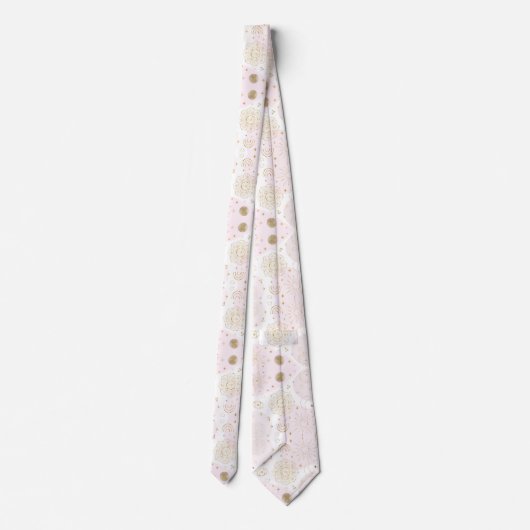 Boho Astrology Gold Celestial Pattern Krawatte (Rückseite)