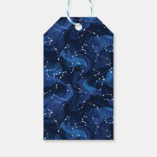 Boho Astrology Zodiac sign pattern on blue Geschenkanhänger