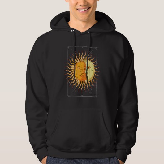 Boho Astronomy Celestial Body Sun Crescent Moon As Hoodie (Vorderseite)