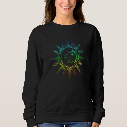 Boho Astronomy Sun Moon Celestial Body Colorful As Sweatshirt (Vorderseite)