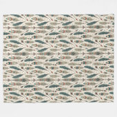 Boho Authentic Stamm Native Ethnic Feathers Pfeil Fleecedecke (Vorderseite (Horizontal))