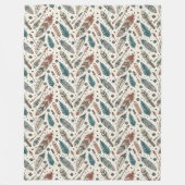 Boho Authentic Stamm Native Ethnic Feathers Pfeil Fleecedecke (Vorderseite)