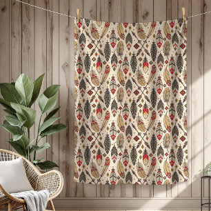 Boho Authentic Stamm Native Ethnic Feathers Pfeil Fleecedecke