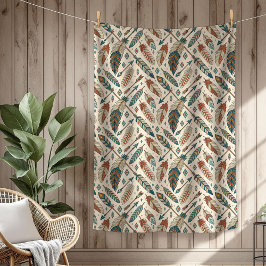 Boho Authentic Tribal Bold Ethnic Federn Pfeile Fleecedecke