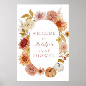 Boho Autumn Baby Dusche Begrüßungszeichen Poster (Vorne)