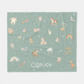 Boho Autumn Baby Shower Fleece Blanket (Vorderseite (Horizontal))