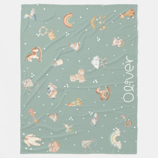 Boho Autumn Baby Shower Fleecedecke (Vorderseite)