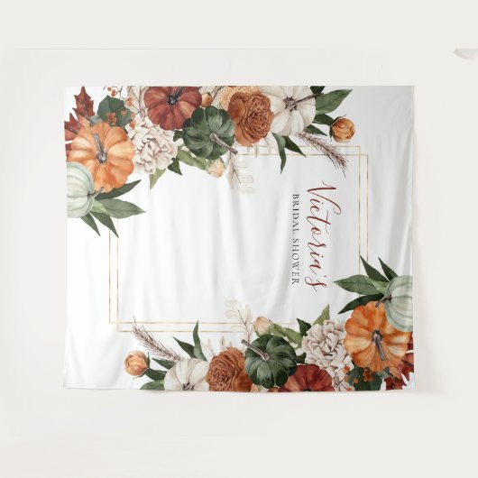 Boho Autumn Brautparty Foto Stand Hintergrund Wandteppich (Vorderseite (Horizontal))
