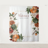 Boho Autumn Brautparty Foto Stand Hintergrund Wandteppich (Vorderseite)