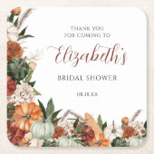 Boho Autumn Brautparty Rechteckiger Pappuntersetzer (Vorderseite)