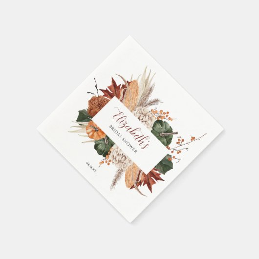 Boho Autumn Brautparty Serviette (Ecke)