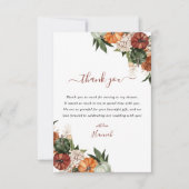 Boho Autumn Bridal Shower Thank You Dankeskarte (Vorderseite)