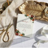 Boho Autumn Bridal Shower Thank You Dankeskarte