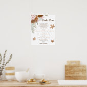 Boho Autumn Drinks Menu Wedding Sign Poster (Küche)