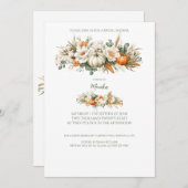 Boho Autumn Floral Arrangement Brautparty Einladung (Vorne/Hinten)