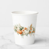Boho Autumn Floral Arrangement Paper cup Pappbecher (Rückseite)