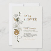 Boho Autumn Floral Baby Shower Einladung (Vorderseite)