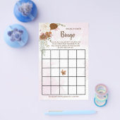 Boho Autumn Floral Brautparty Bingo Game Card Flyer (Einzeln)