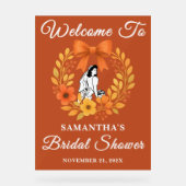 Boho Autumn Floral Brautparty Willkommen Acrylschild (Vorderseite)