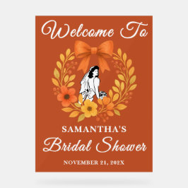 Boho Autumn Floral Brautparty Willkommen Acrylschild