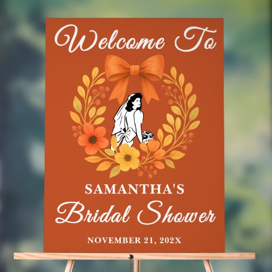 Boho Autumn Floral Brautparty Willkommen Acrylschild (Neutral)