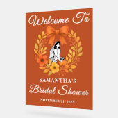 Boho Autumn Floral Brautparty Willkommen Acrylschild (Winkel)