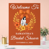 Boho Autumn Floral Brautparty Willkommen Acrylschild (Hochzeit)