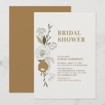 Boho Autumn Floral Bridal Polterabend Einladung