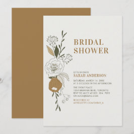 Boho Autumn Floral Bridal Polterabend Einladung