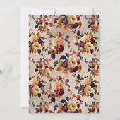 Boho Autumn Floral Bridal Shower Einladung (Rückseite)