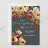 Boho Autumn Floral Erntedank Einladung (Vorderseite)