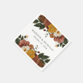 Boho Autumn Floral Personalisiert Wedding Serviette (Ecke)