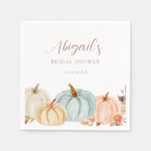 Boho Autumn Floral Pumpkin Brautparty Serviette (Vorderseite)