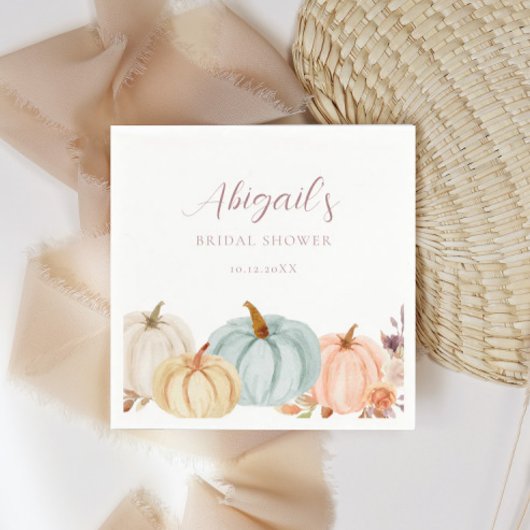 Boho Autumn Floral Pumpkin Brautparty Serviette