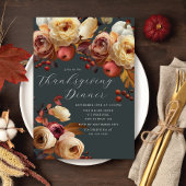 Boho Autumn Floral Thanksgiving Einladung