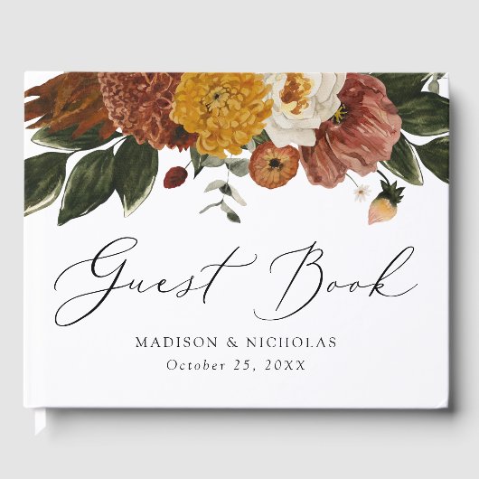 Boho Autumn Floral Wedding Gästebuch (Vorderseite)